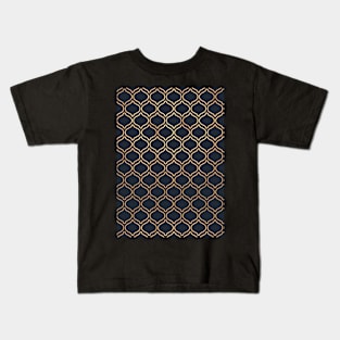 Navy & Gold Moroccan Pattern Kids T-Shirt